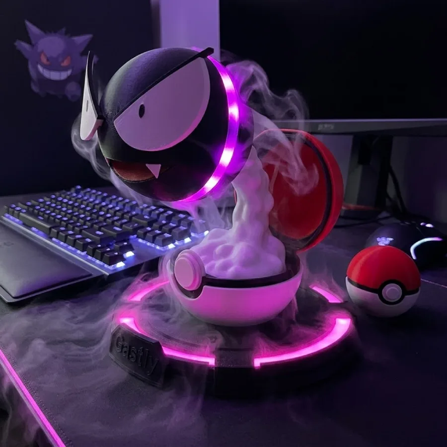 Humidificador Pokémon Gastly sobre escritorio 3d lima perú