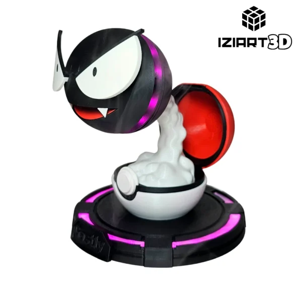 humidificador pokémon gastly con luces Led gengar stl 3d humifider 4