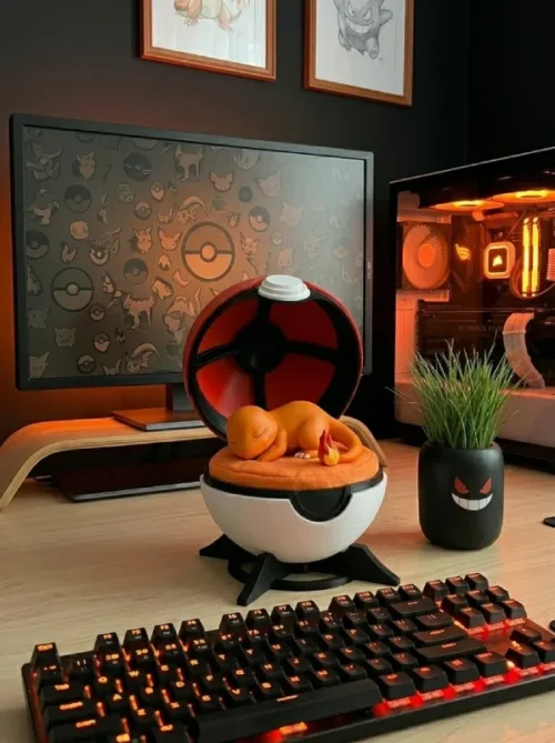 Pokebola pokémon con charmander durmiendo en su pokeball regalos 3d